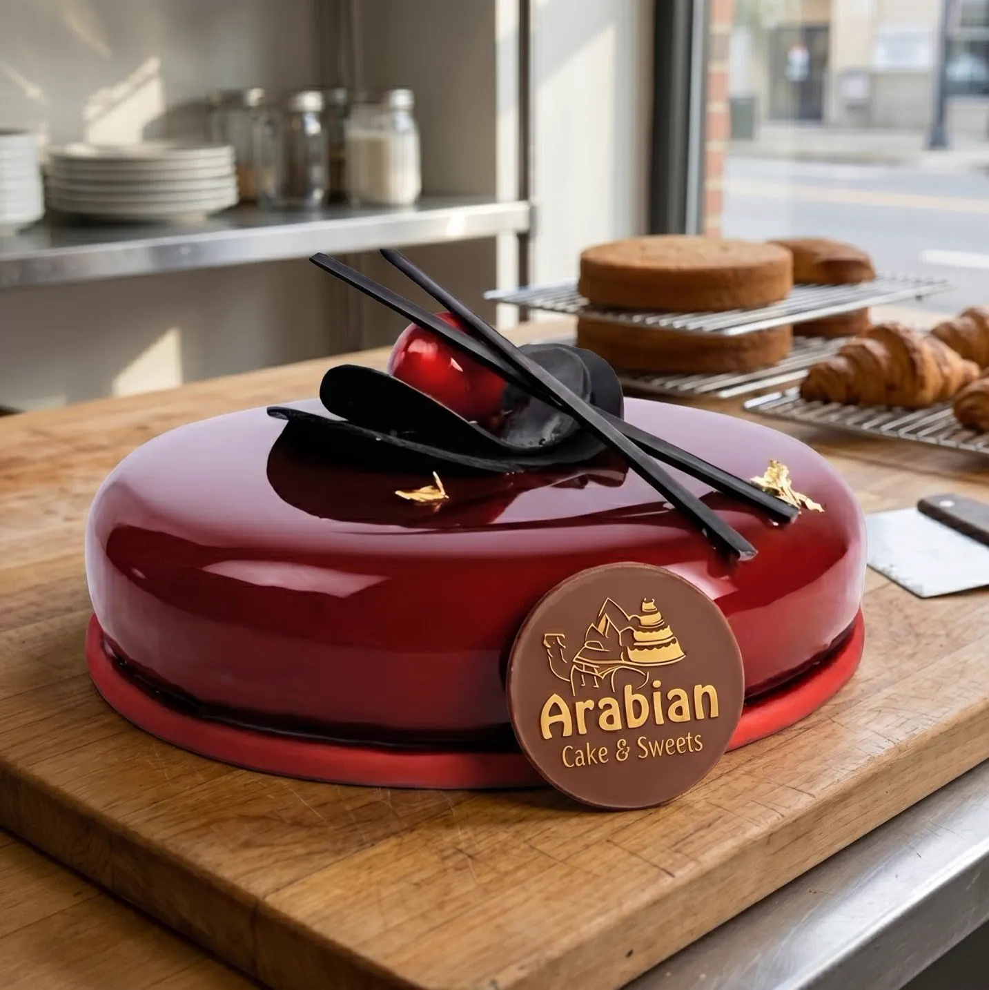 Red Mirror Glaze Cake